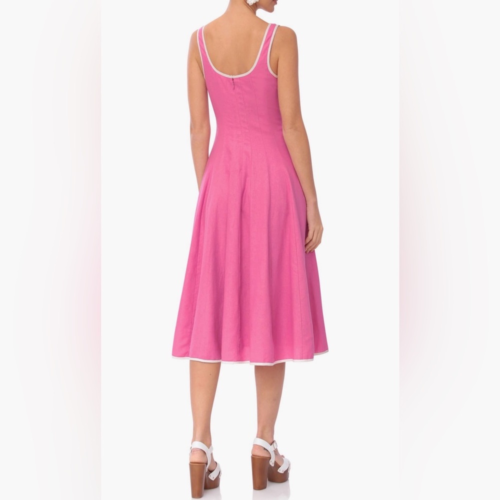 Sz 8 - NWT- Avec Les Filles Contrast Edge fit and flare dress with pockets - Picture 3 of 8